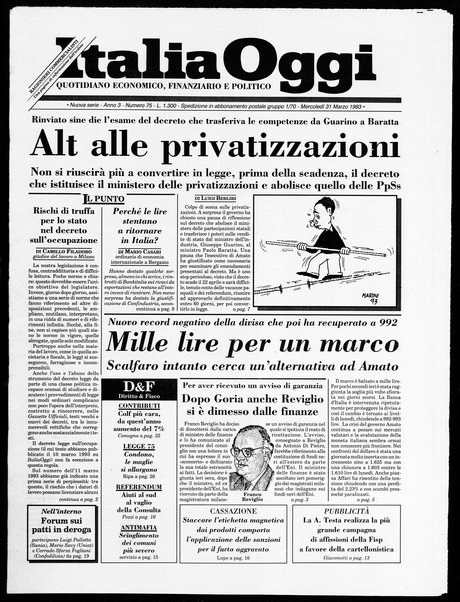 Italia oggi : quotidiano di economia finanza e politica